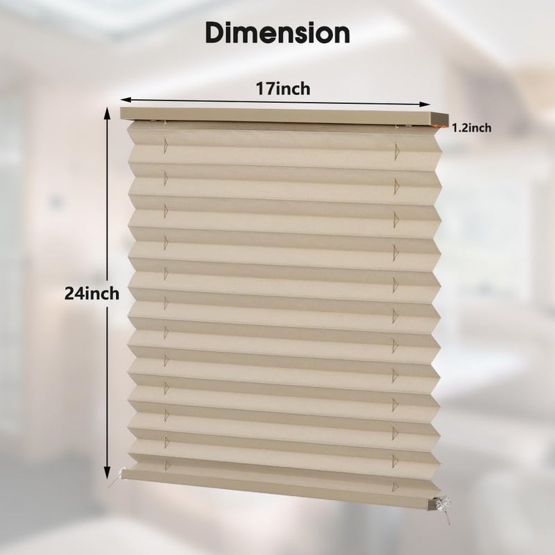 SEEYE RV Blinds, Blackout RV Curtains for Camper Window 17'' W * 24'' L RV Pleated Shades Camper Blinds with Aluminum Foil, RV Accessories Window Coverings for Travel Trailer Window Shade, Cappuccino - Image 3